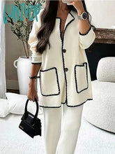 Lunivop New Women’s Suit Fashion Comfortable Casual Loose Long Sleeve Pants Design Solid Color